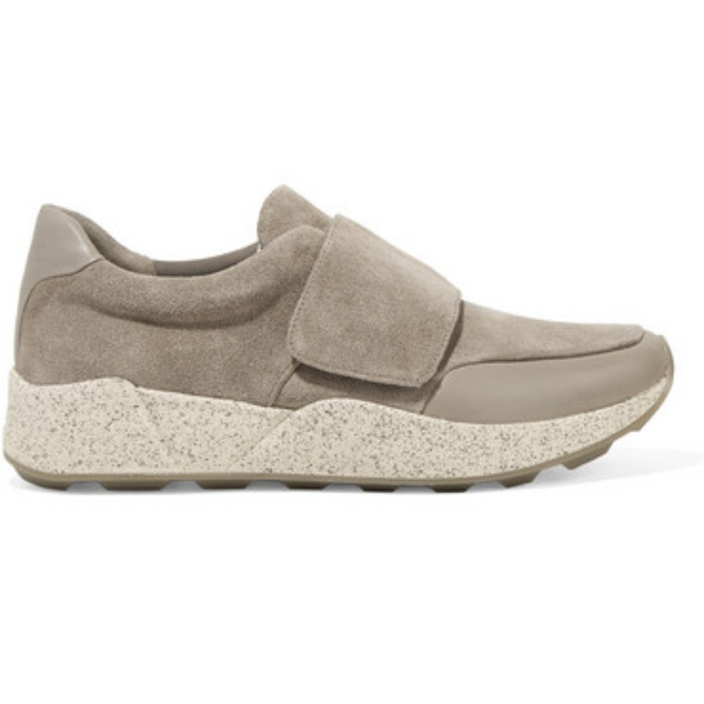 NIB VINCE Gage Woodsmoke Gray Leather Suede Velcro Walking Sneakers sz 11 - Picture 2 of 9
